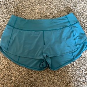 Lululemon speed up shorts. Size 6. Dark teal.